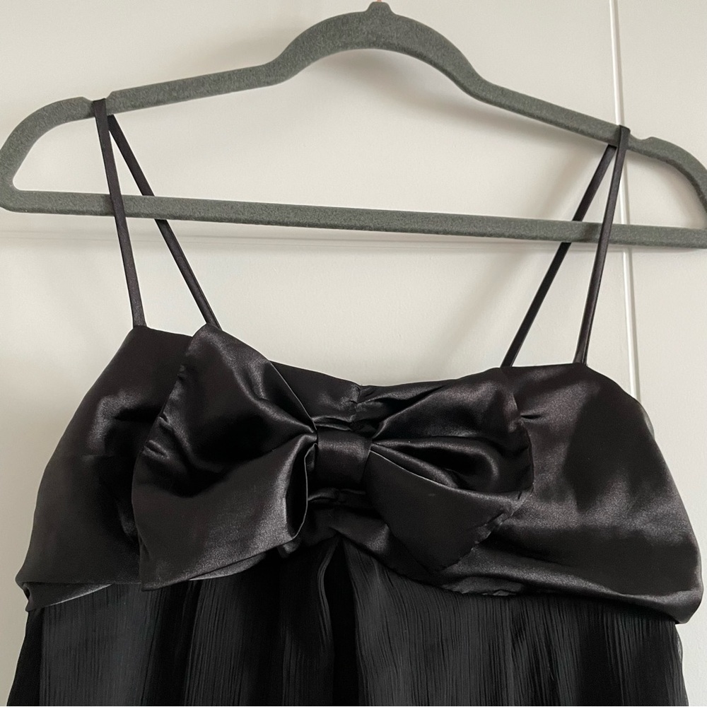 3/$45 Satin Bow Babydoll Mini Dress - Picture 2 of 7